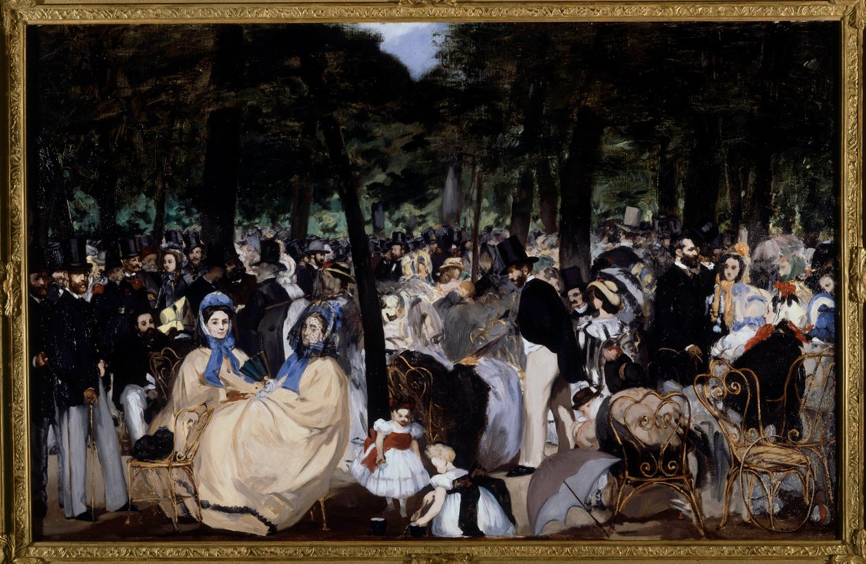 Tuileries Bahçelerinde Müzik by Édouard Manet