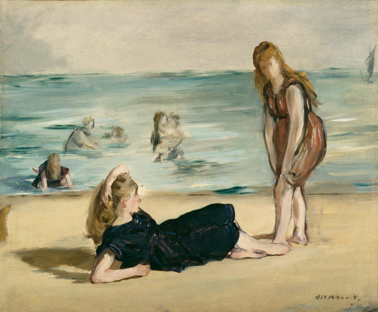 Sahilde, 1868 dolayları by Édouard Manet