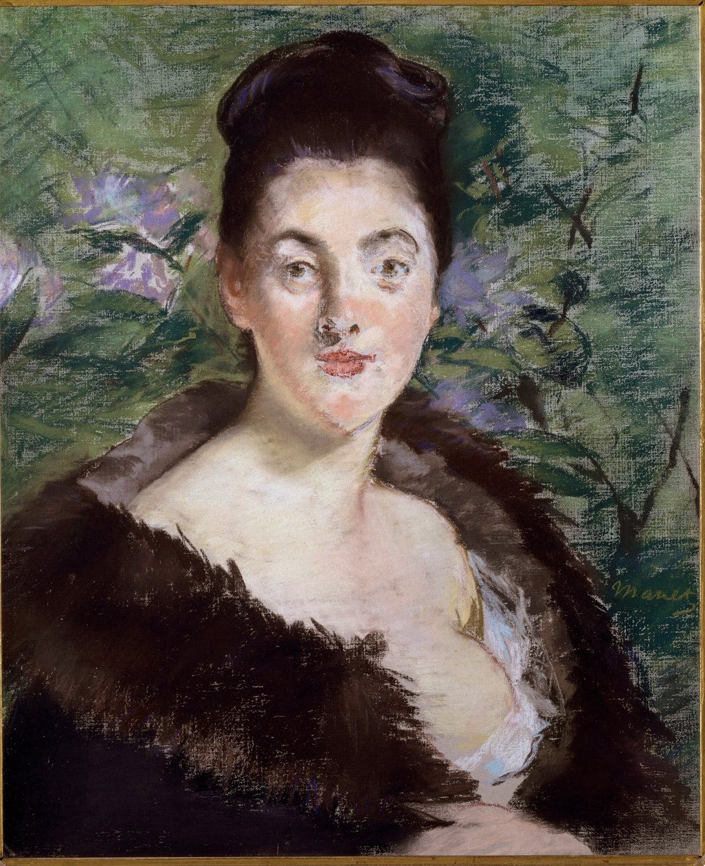 Bilinmeyen veya Kürklü Kadın Portresi (tuval üzerine yağlı boya by Édouard Manet