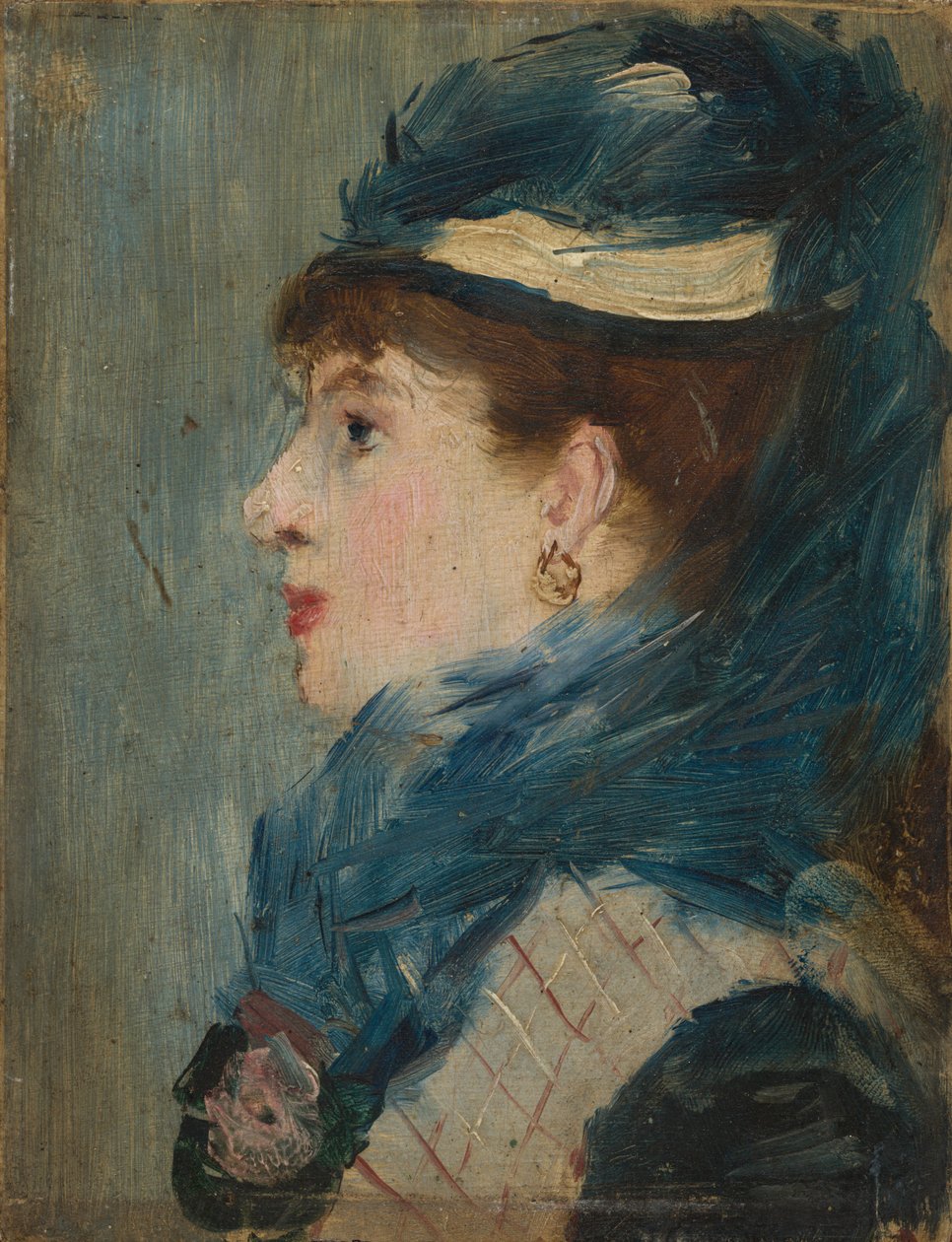 Bir Leydinin Portresi, yak. 1879 (ahşap üzerine yağlı boya) by Édouard Manet