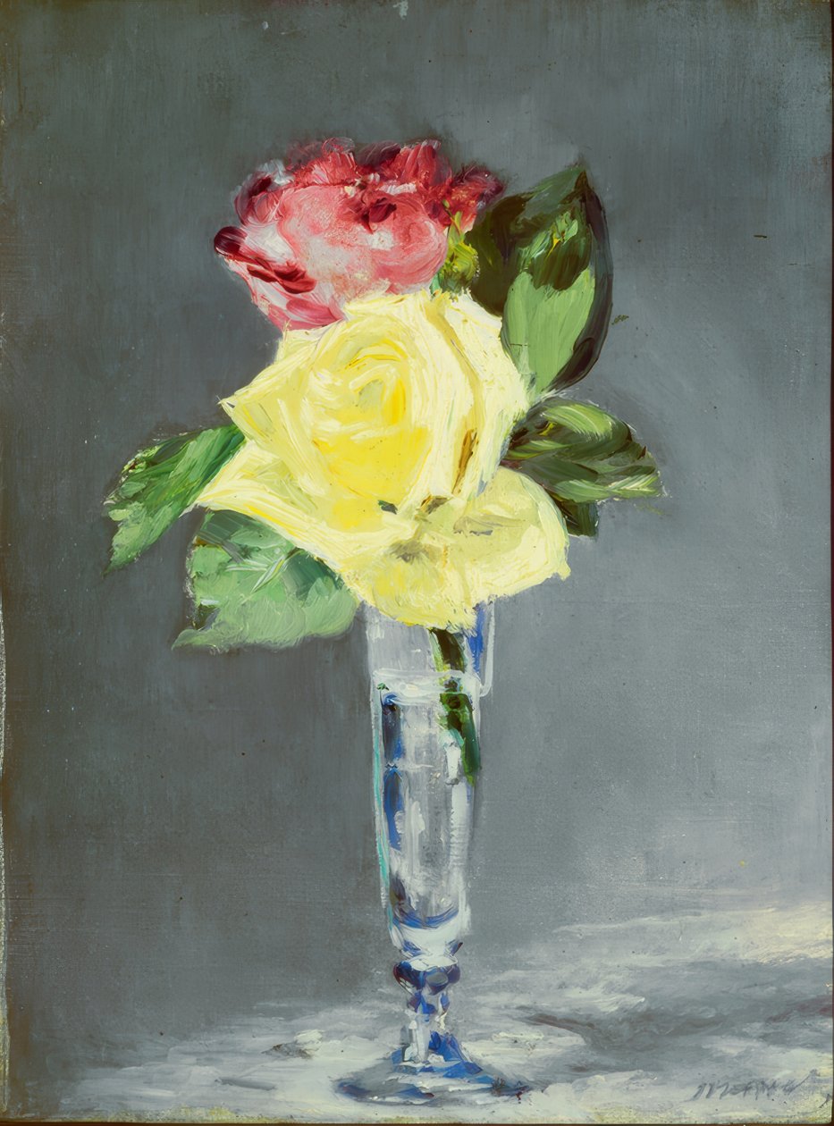 Şampanya Kadehinde Güller by Édouard Manet