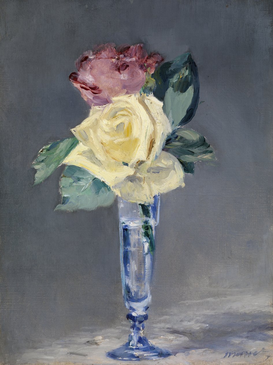 Şampanya Kadehi'nde Güller, 1882 dolayları (tuval üzerine yağlıboya) by Édouard Manet
