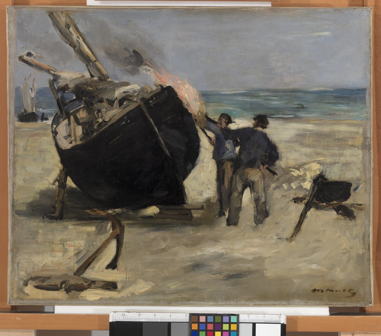 Tekneyi Katlamak, 1873 by Édouard Manet
