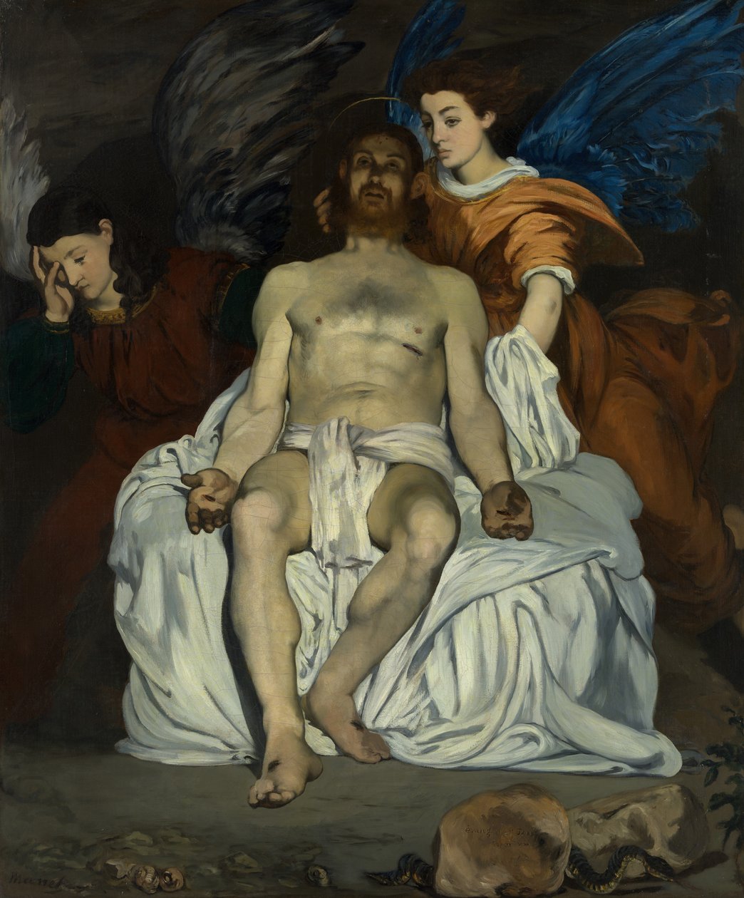 Meleklerle Ölü İsa, 1864. by Édouard Manet