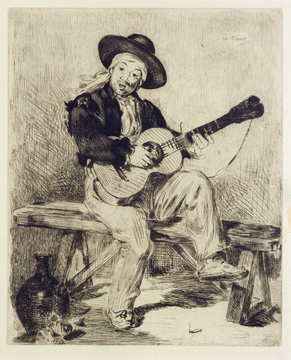 Gitarist (gravür) by Édouard Manet