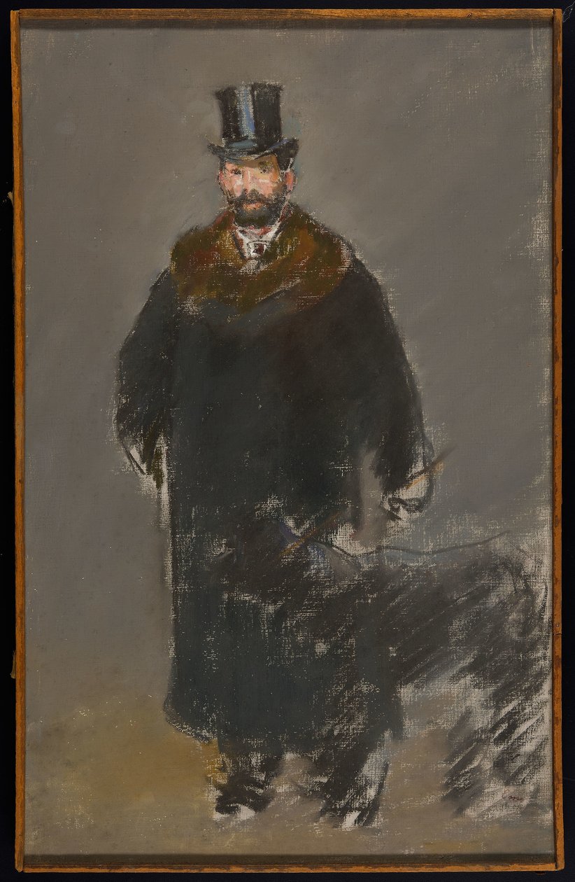 Köpekli Adam, 1882 civarı (tuval üzerine pastel, gri guaj zemin ile hazırlanmış) by Édouard Manet