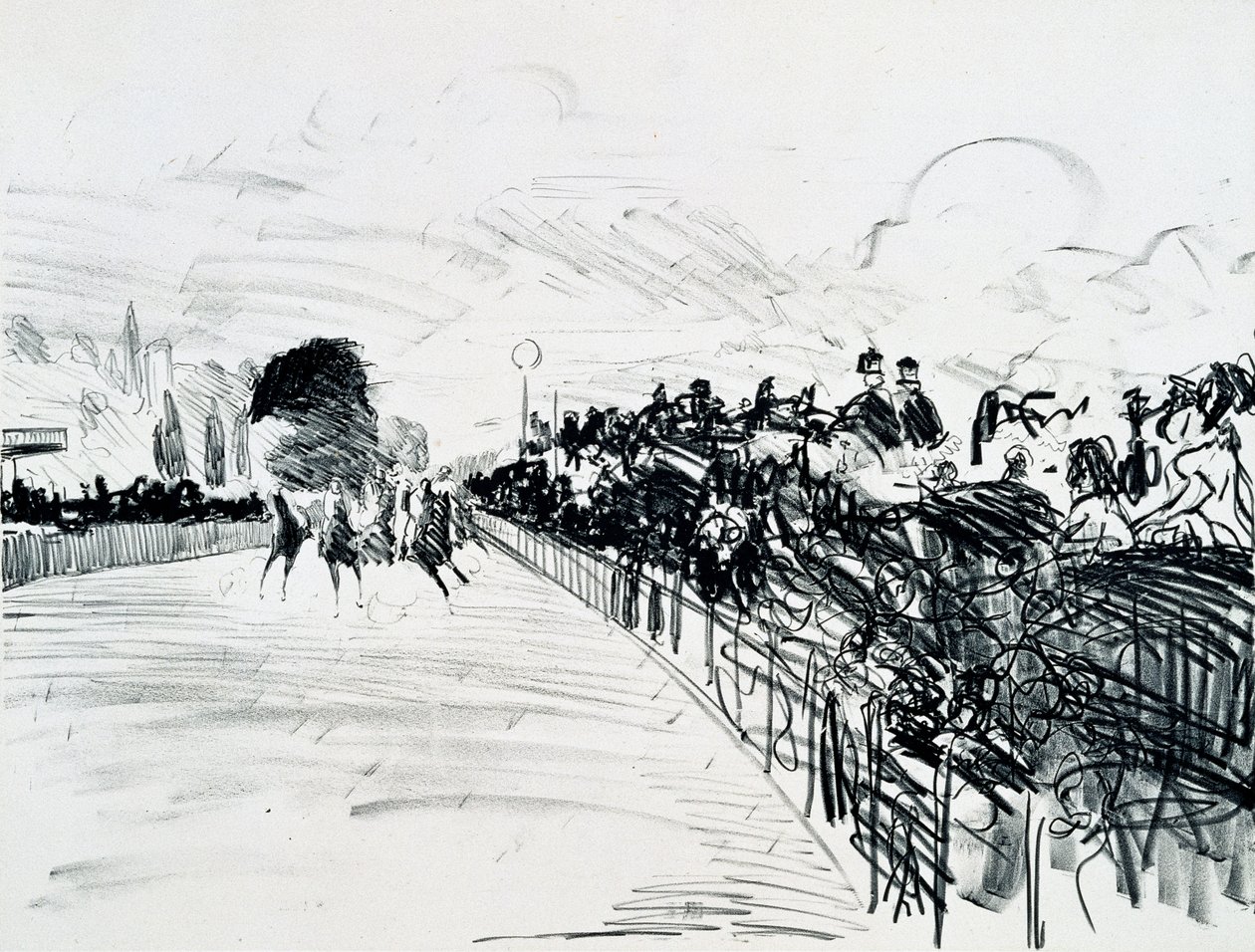 Yarışlar, c.1865-72 (tema kalem) by Édouard Manet