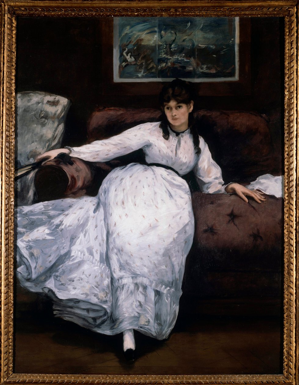 Dinlenme (Ressam Berthe Morisot'un Kanepede Portresi) Edouard Manet (1832-1883) 1870 Providence tarafından tablo. Sanat Müzesi by Édouard Manet