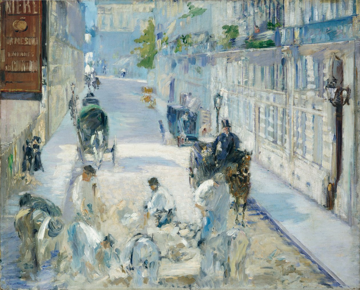 İşçilerle Rue Mosnier by Édouard Manet