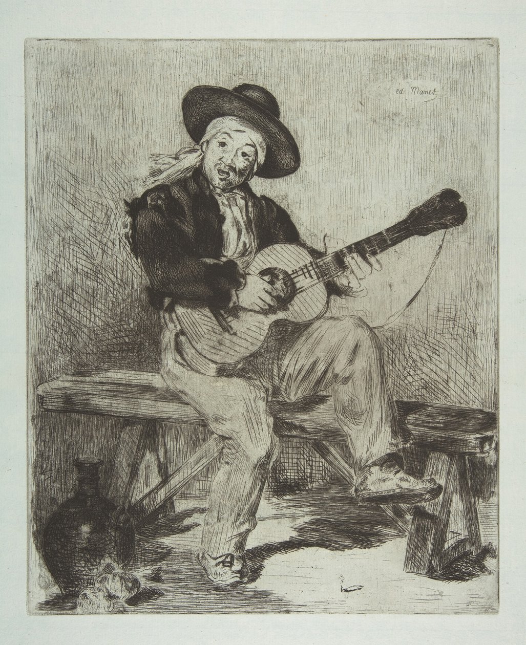 İspanyol Şarkıcı Le Guitarrero, 1861-62. by Édouard Manet