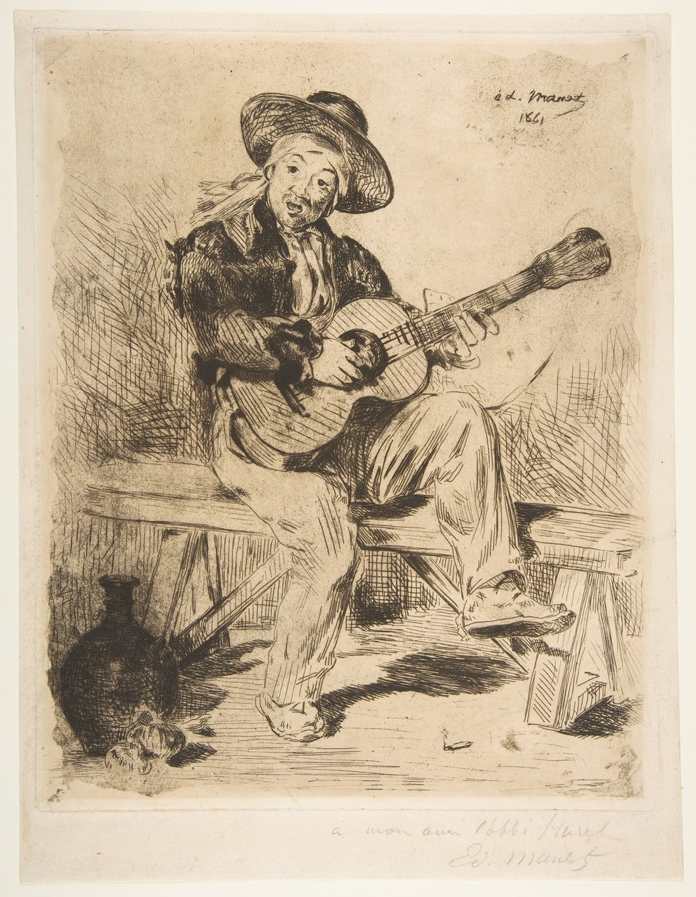 İspanyol Şarkıcı Le Guitarrero, 1861-62. by Édouard Manet