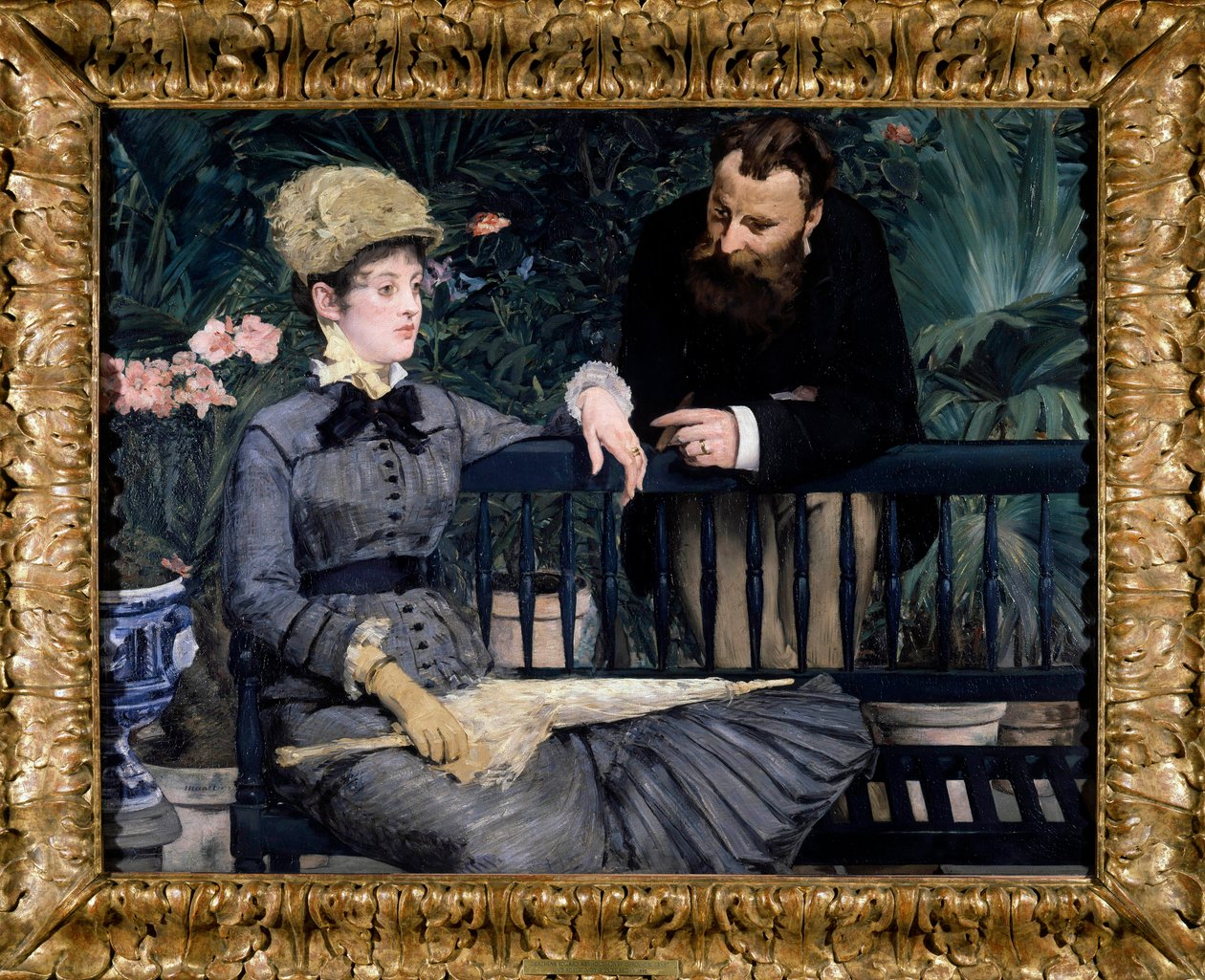 Serada kış bahçesi Boyama Edouard Manet (1832-1883) 1879 115 x 150 cm. Berlin. Staatliche Müzesi - Serada kış bahçesi. 1879