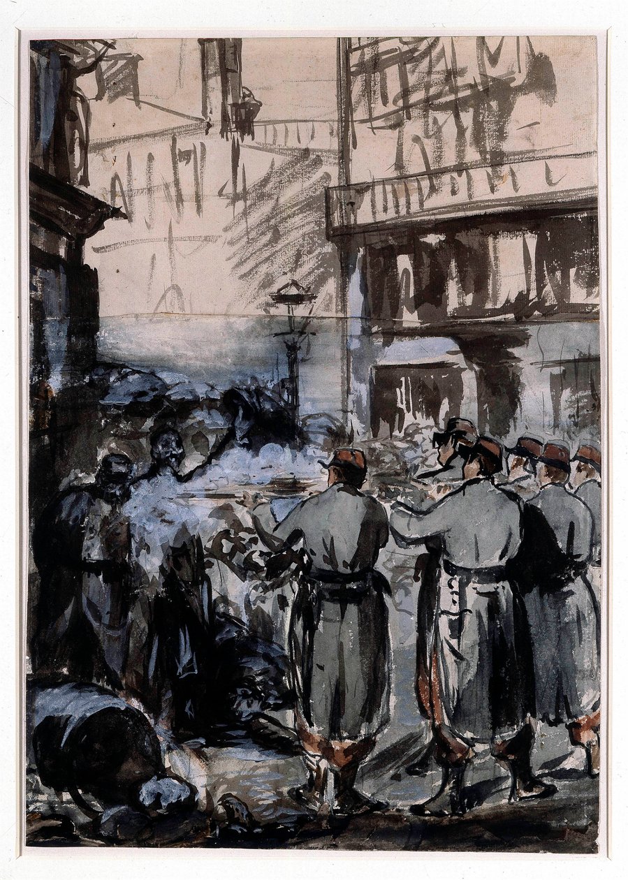 1871 Kasabası: “Barikat”” Çizimi Edouard Manet (1832-1883) 1871 Dim. 46,2 x 32,5 m by Édouard Manet