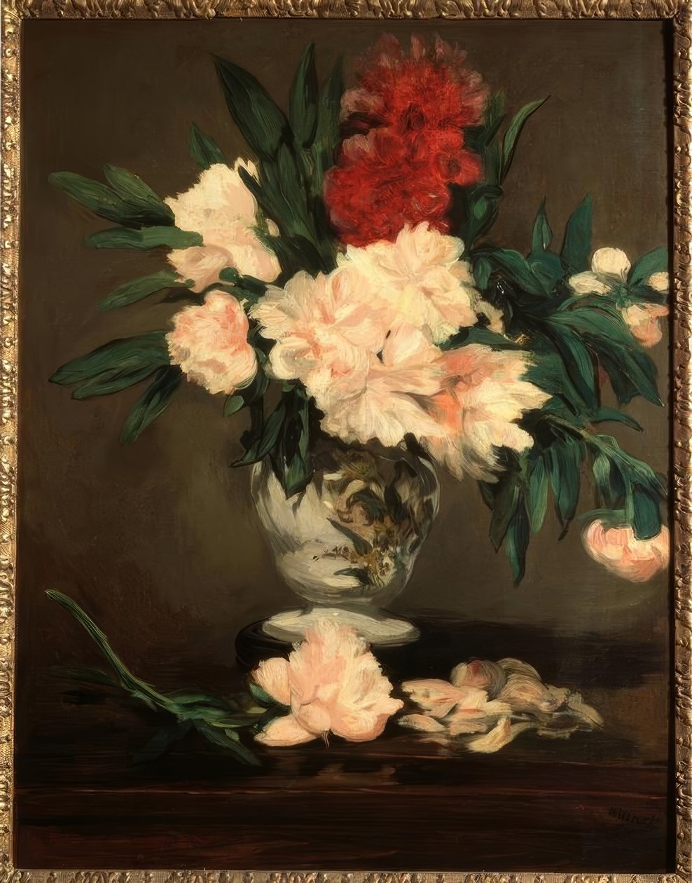 Kaide üzerinde şakayık vazo by Édouard Manet