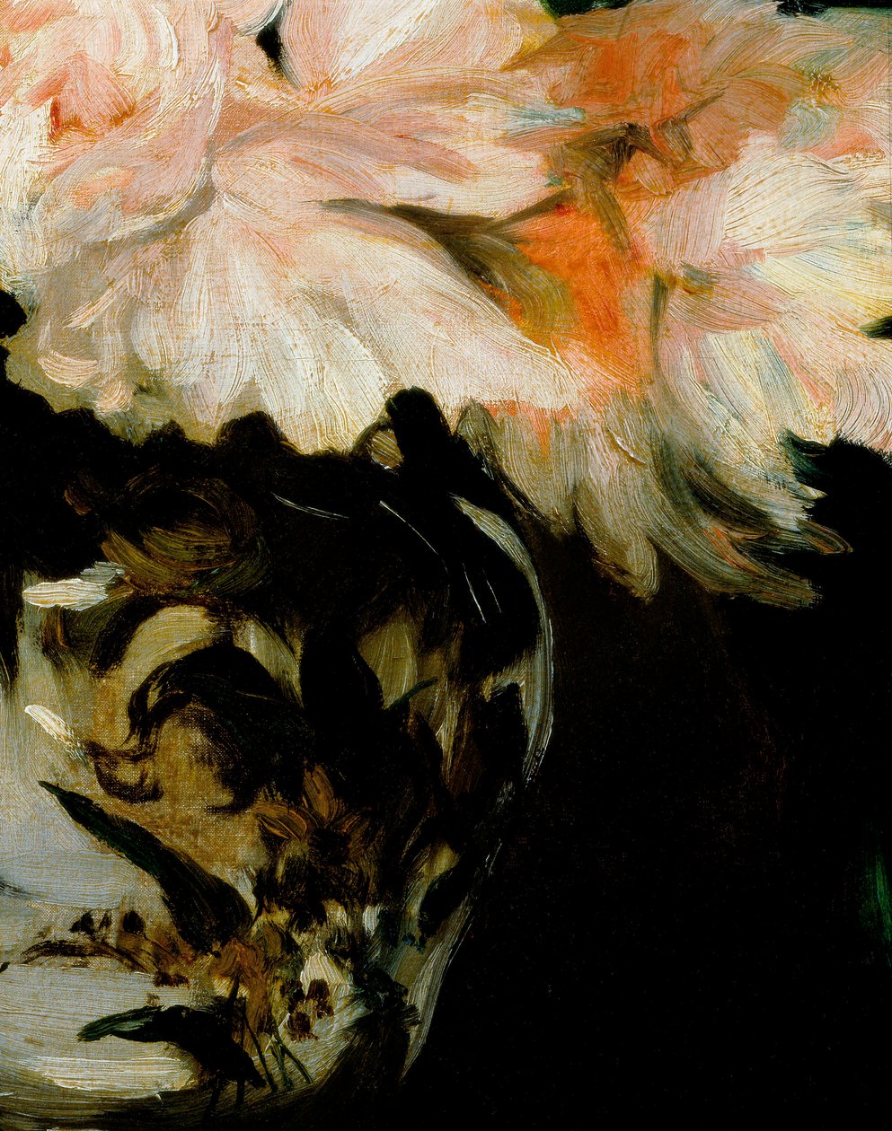 Ayak duşunda şakayık vazosu, detay by Édouard Manet