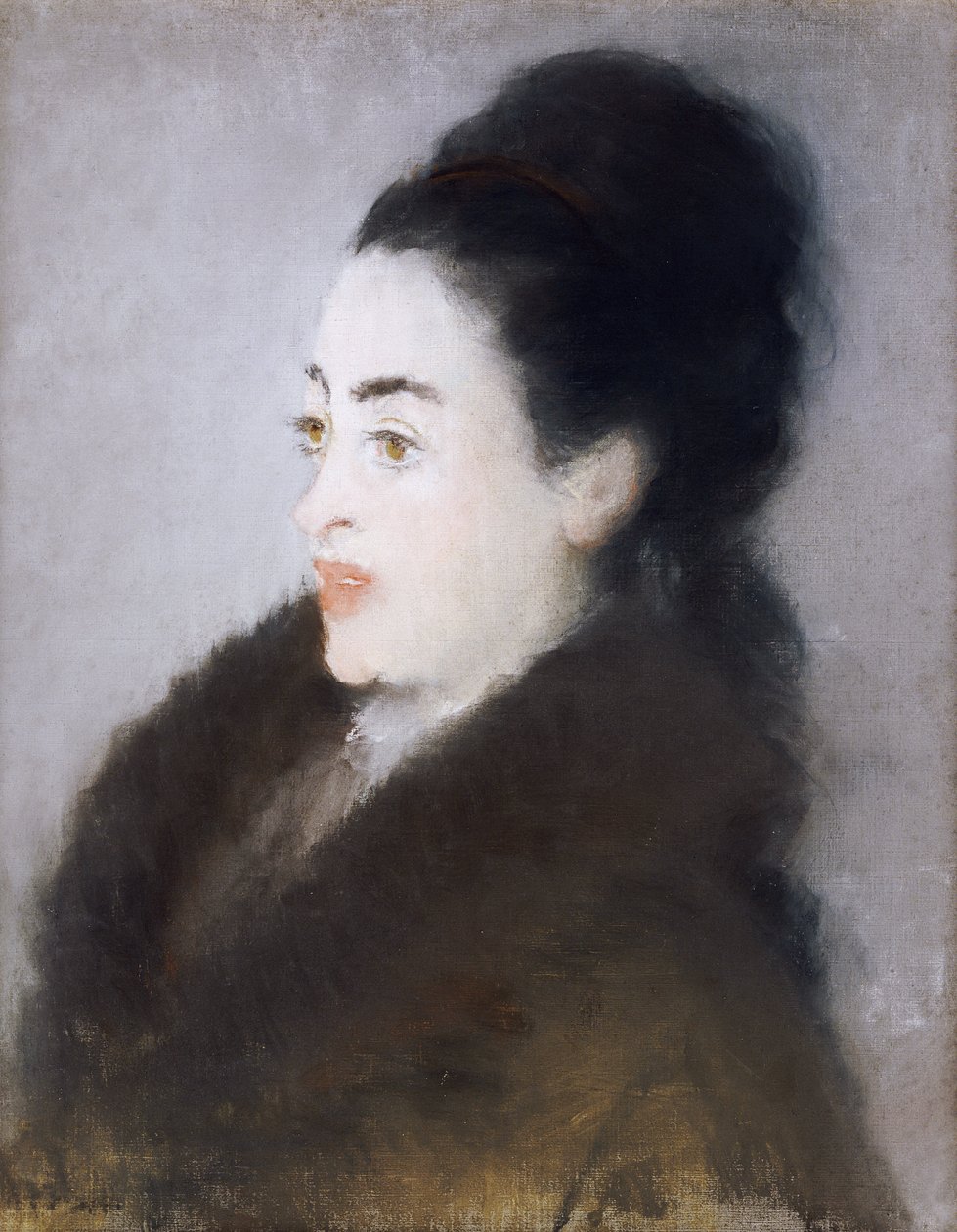 Profilde Kürk Mantolu Kadın, 1879 by Édouard Manet
