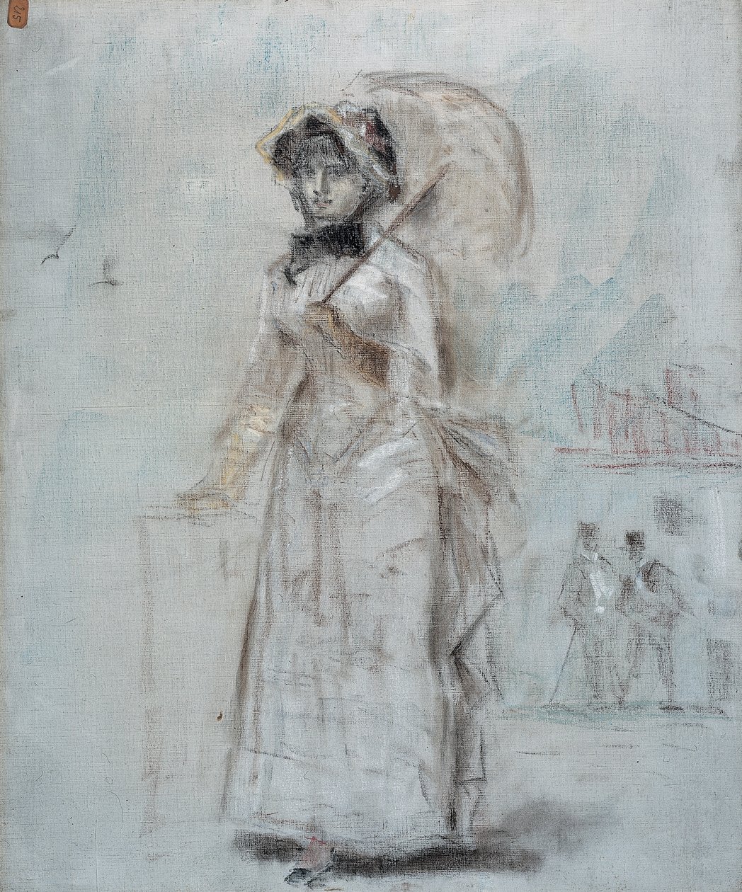 Açık şemsiye ile yürüyen kadın, 1880 by Édouard Manet