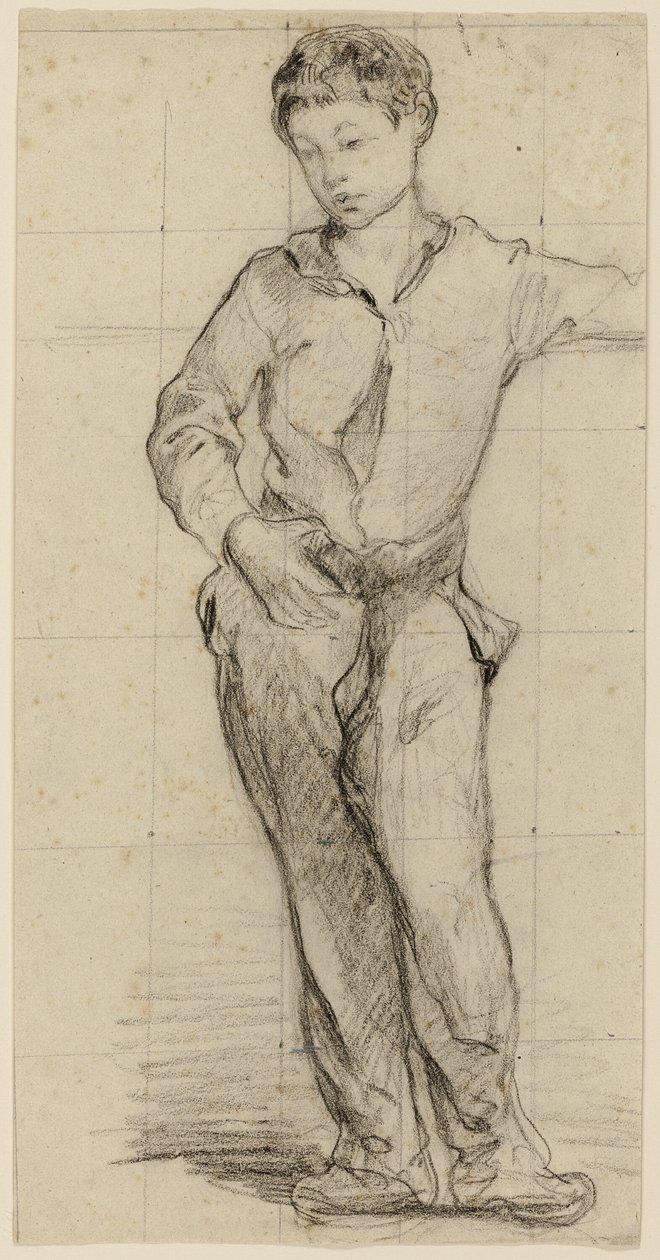 Ayakta Duran Genç Adam (Léon Leenhoff) (rekto); Ayakta Duran Çocuğun Kroki (verso) by Édouard Manet