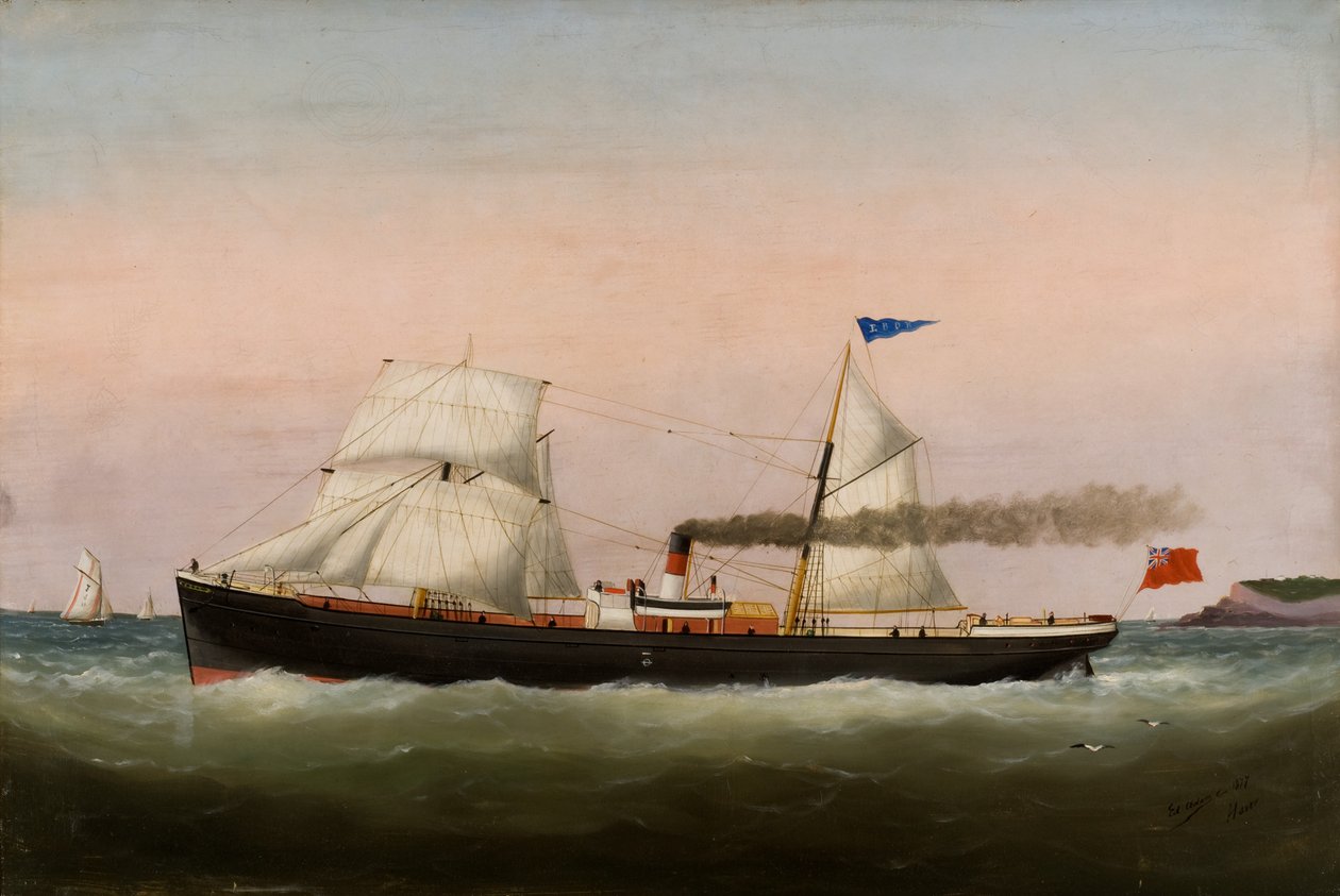 Yelkenli Tekneler, Le Havre, 1877 by Edouard Marie Adam