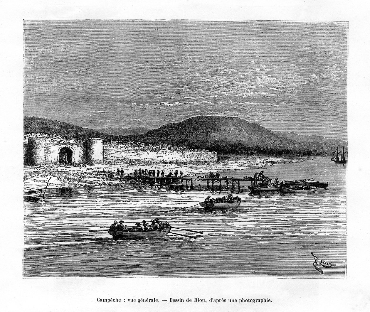 Campeche, Yucatan, Meksika, 19. yüzyıl by Edouard Riou
