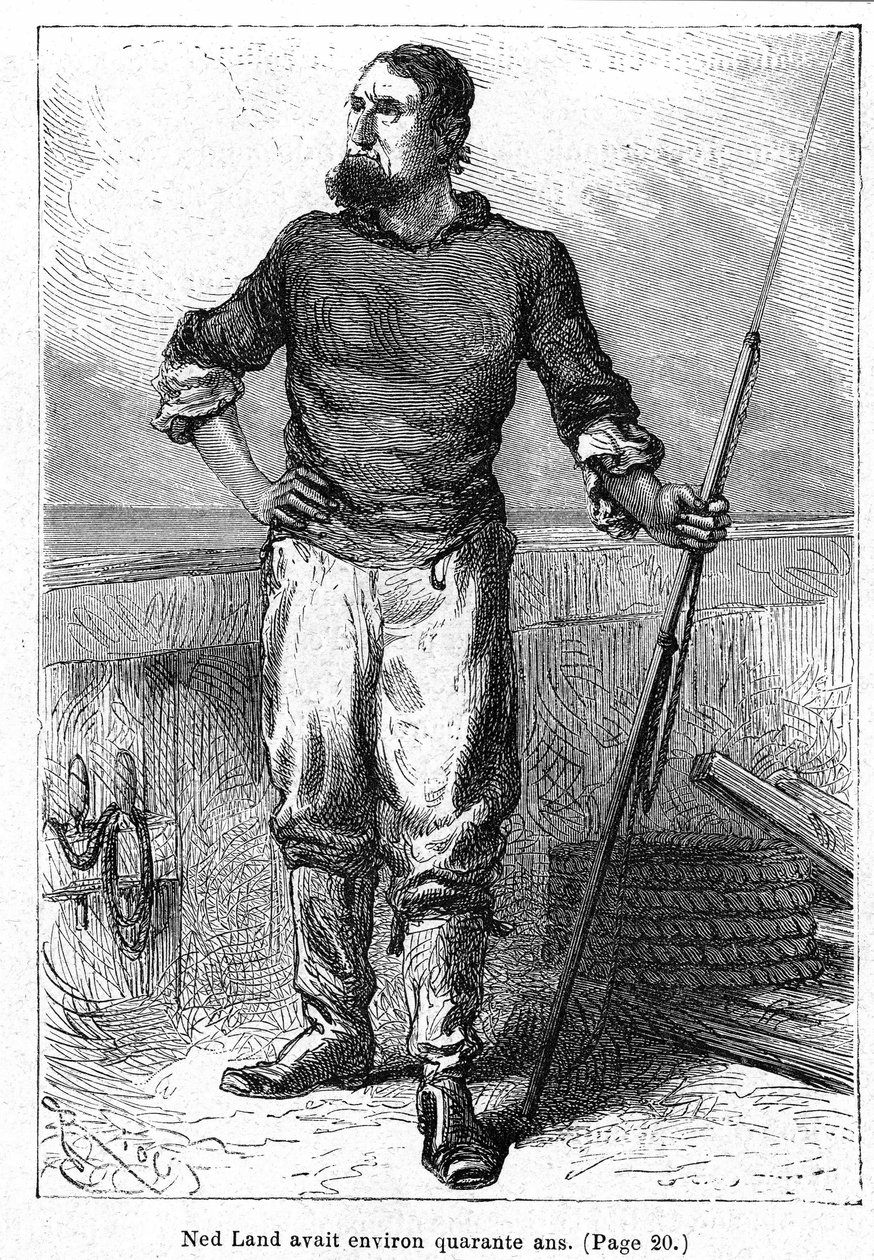 Jules Verne tarafından yazılan 'denizler altında 20.000 fersah' için illüstrasyon by Edouard Riou