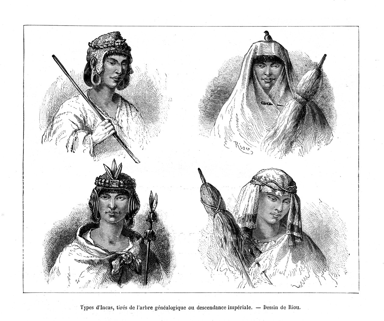 İnka türleri, Peru, 19. yüzyıl by Edouard Riou