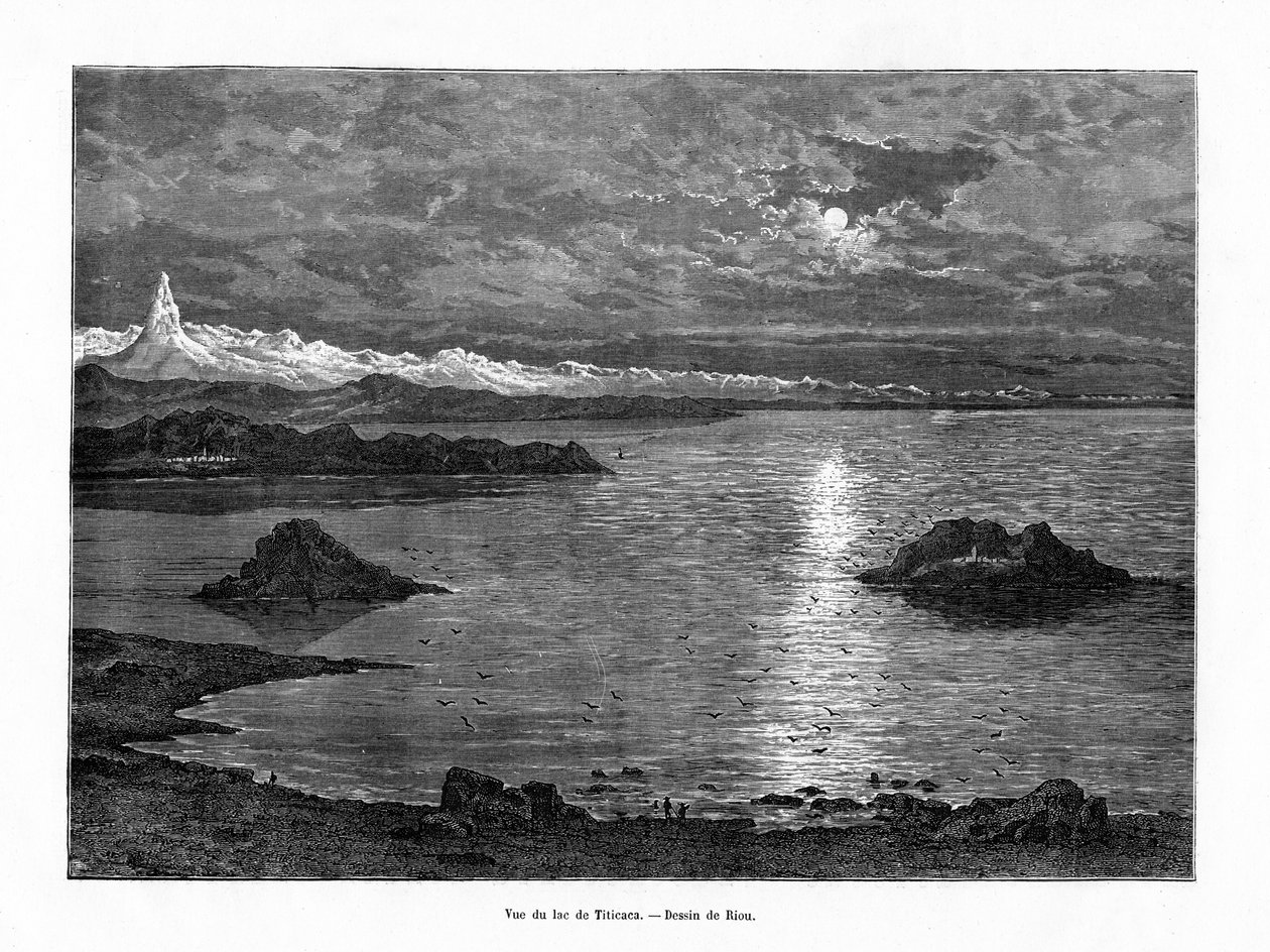 Titicaca Gölü, Güney Amerika, 19. yüzyıl by Edouard Riou