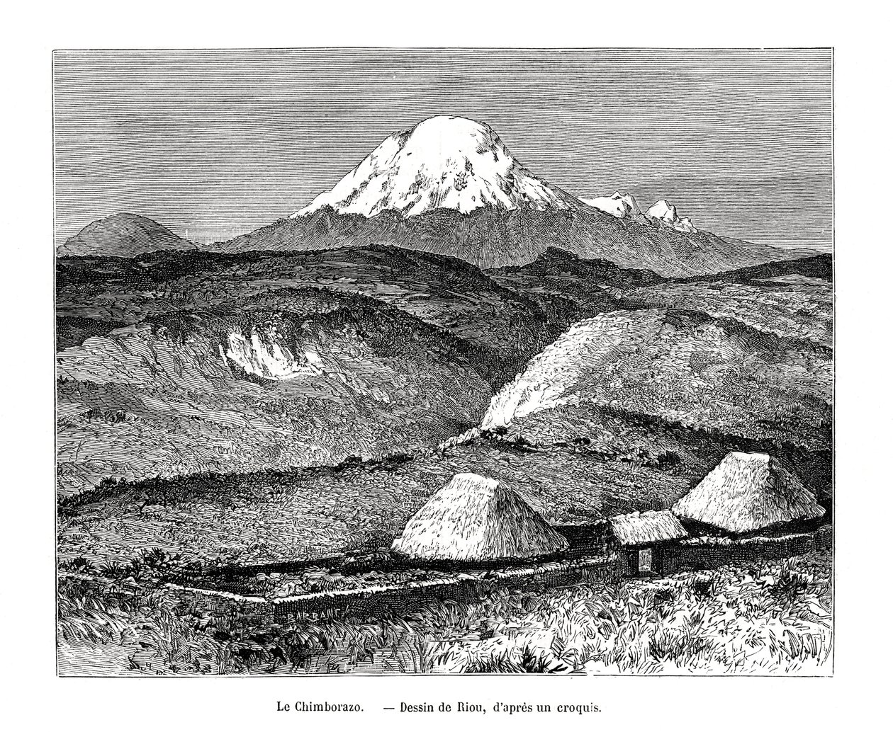 Chimborazo Dağı, Ekvador, 19. yüzyıl by Edouard Riou