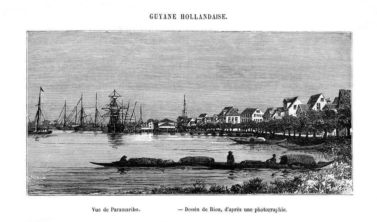 Paramaribo, Surinam Cumhuriyeti, 19. yüzyıl by Edouard Riou