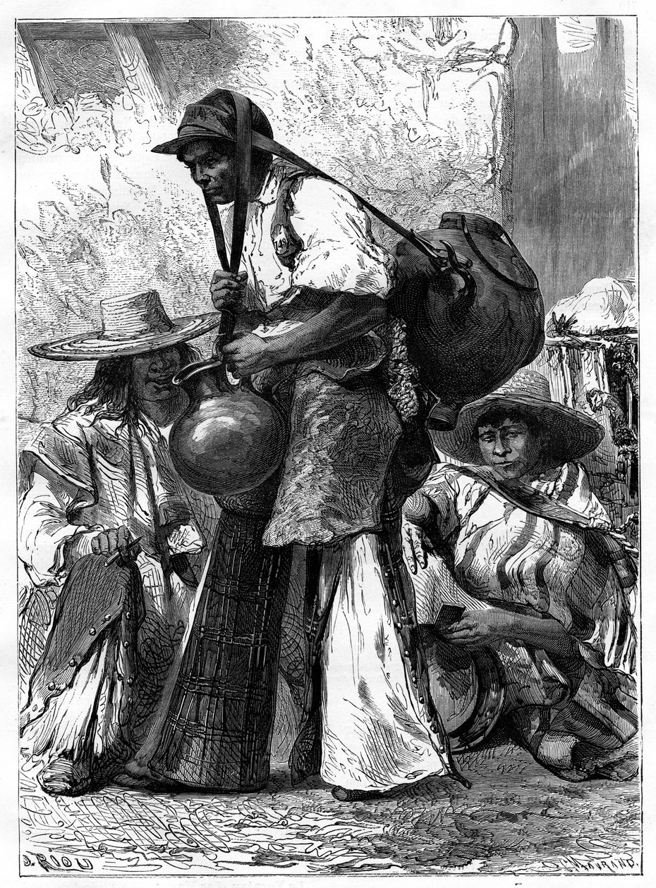 Su satıcısı, Meksika, 19. yüzyıl by Edouard Riou