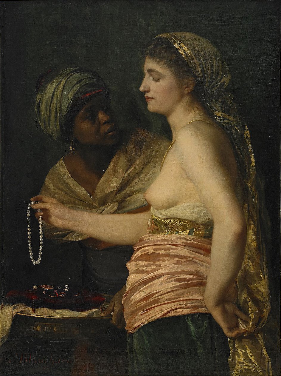 İnci Kolyeli Kız, 1874 by Edouard Theophile Blanchard
