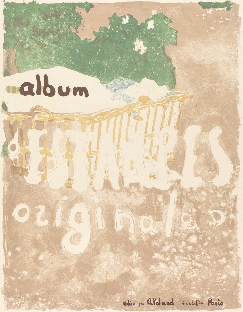 Açık Havada Sepette Bir Bebek Orijinal Baskı Albümü Kapağı, c. 1899. by Edouard Vuillard