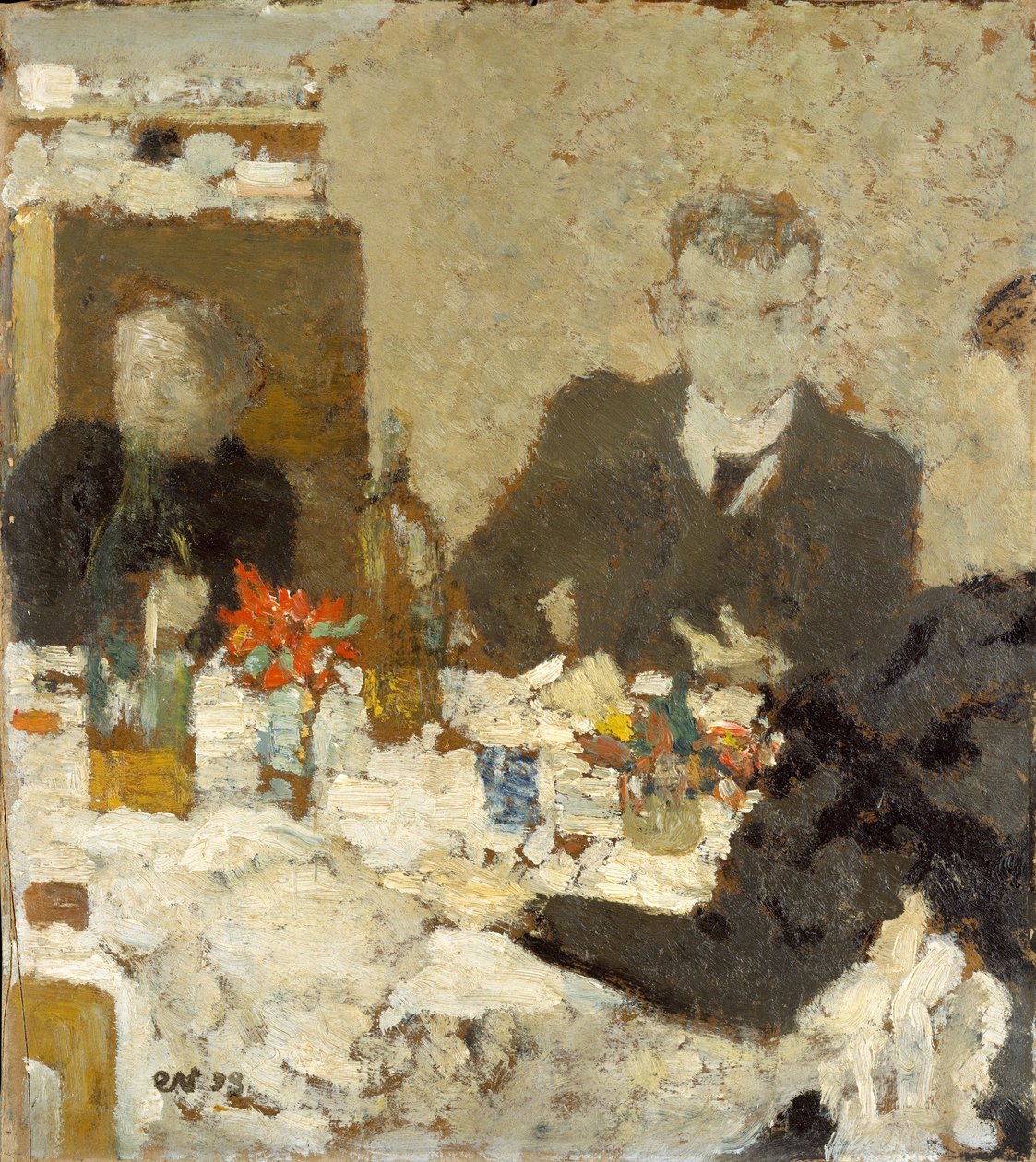 Tabloda, 1893 (karton üzerine yağlı boya) by Edouard Vuillard