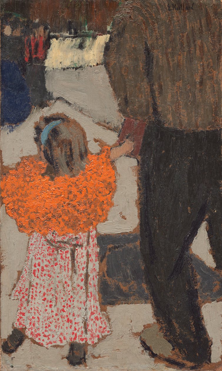 Kırmızı eşarp takan çocuk, c.1891 (karton üzerine yağlı boya) by Edouard Vuillard