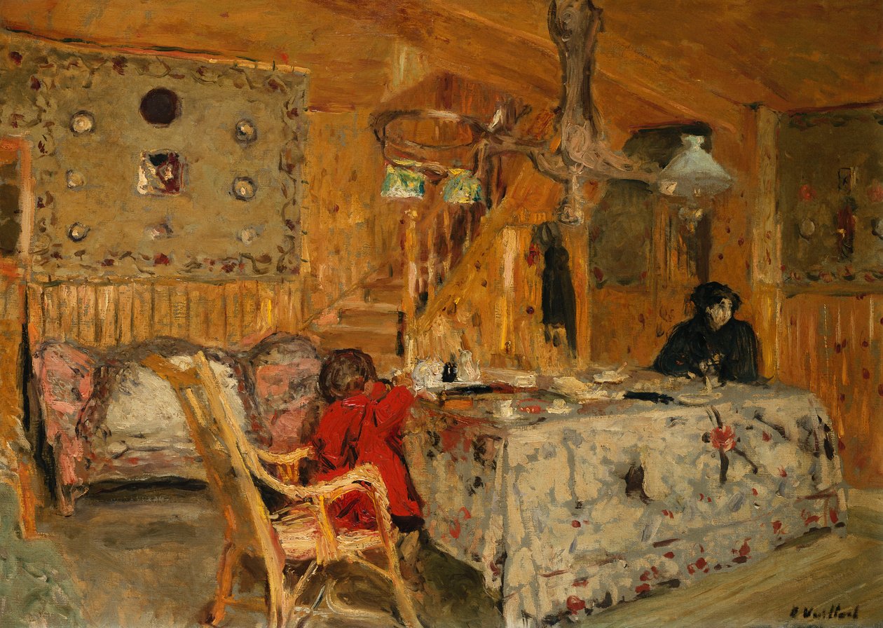 Denise Natanson ve Marcelle Aron Yaz Evinde, Villerville, Normandiya, c.1910 by Edouard Vuillard