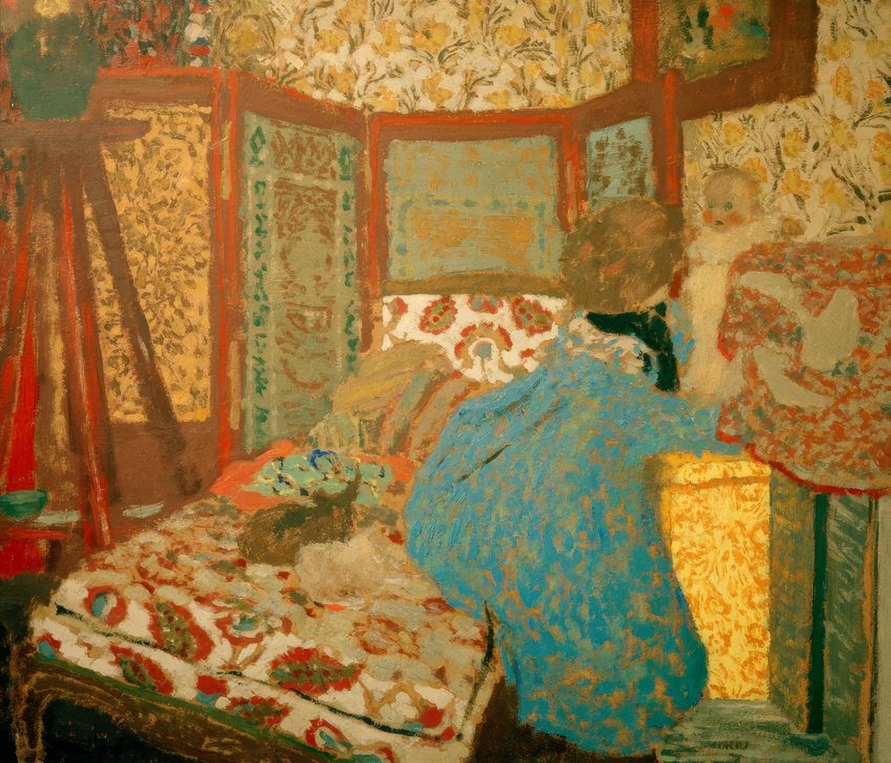 çocuklu mavi bayan by Edouard Vuillard