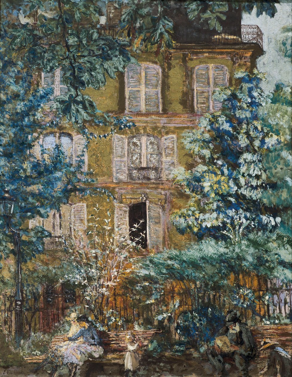 Meydandaki evin cephesi (tuval üzerine yağlı boya) by Edouard Vuillard