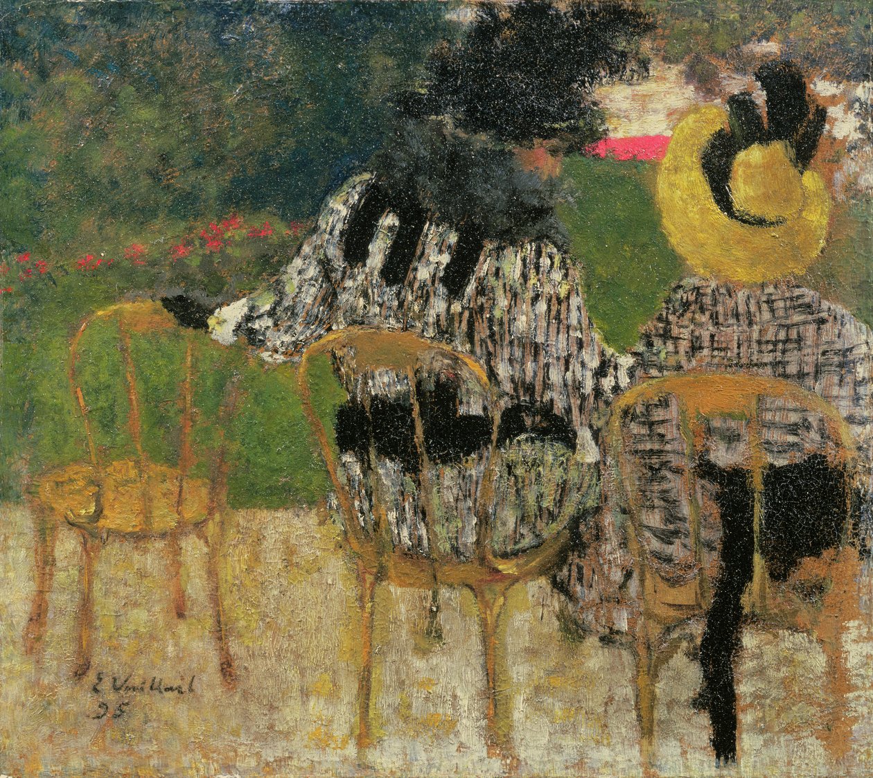 Tuileries Bahçelerinde, 1895 (karton üzerine yağlı boya) by Edouard Vuillard
