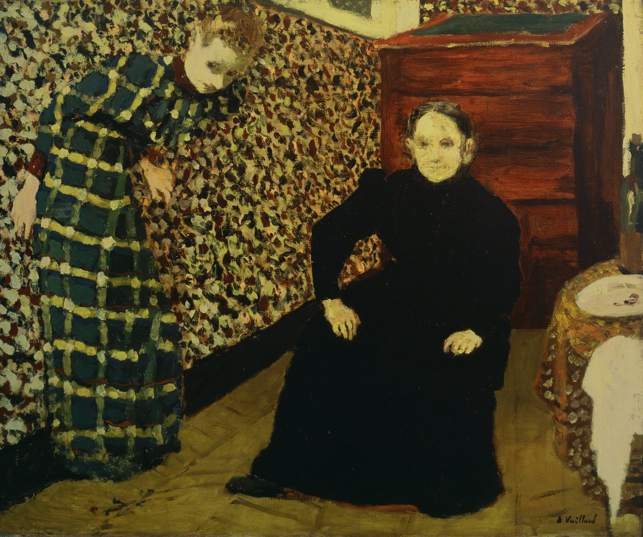 İç mekan, sanatçının annesi ve kız kardeşi, 1893 by Edouard Vuillard