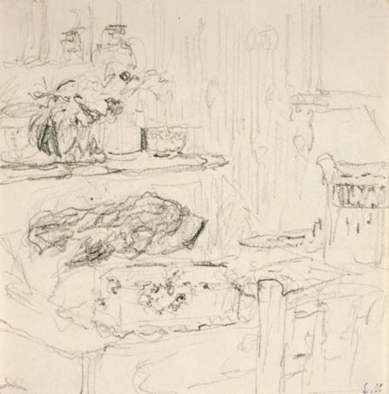 Kare masa ile iç by Edouard Vuillard