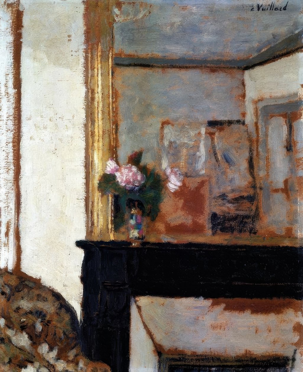 Şömineli Vazoda Çiçek / 1900 by Edouard Vuillard