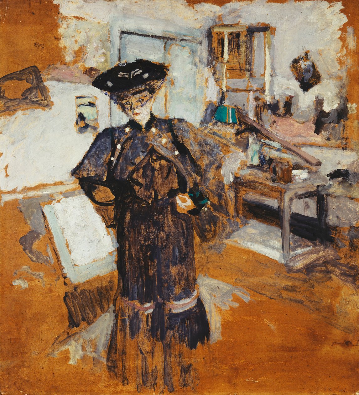 Elleri Kalçalarında Peçeli Bayan; Peçeli Kadın, Eller Kalça, c.1902-03 by Edouard Vuillard