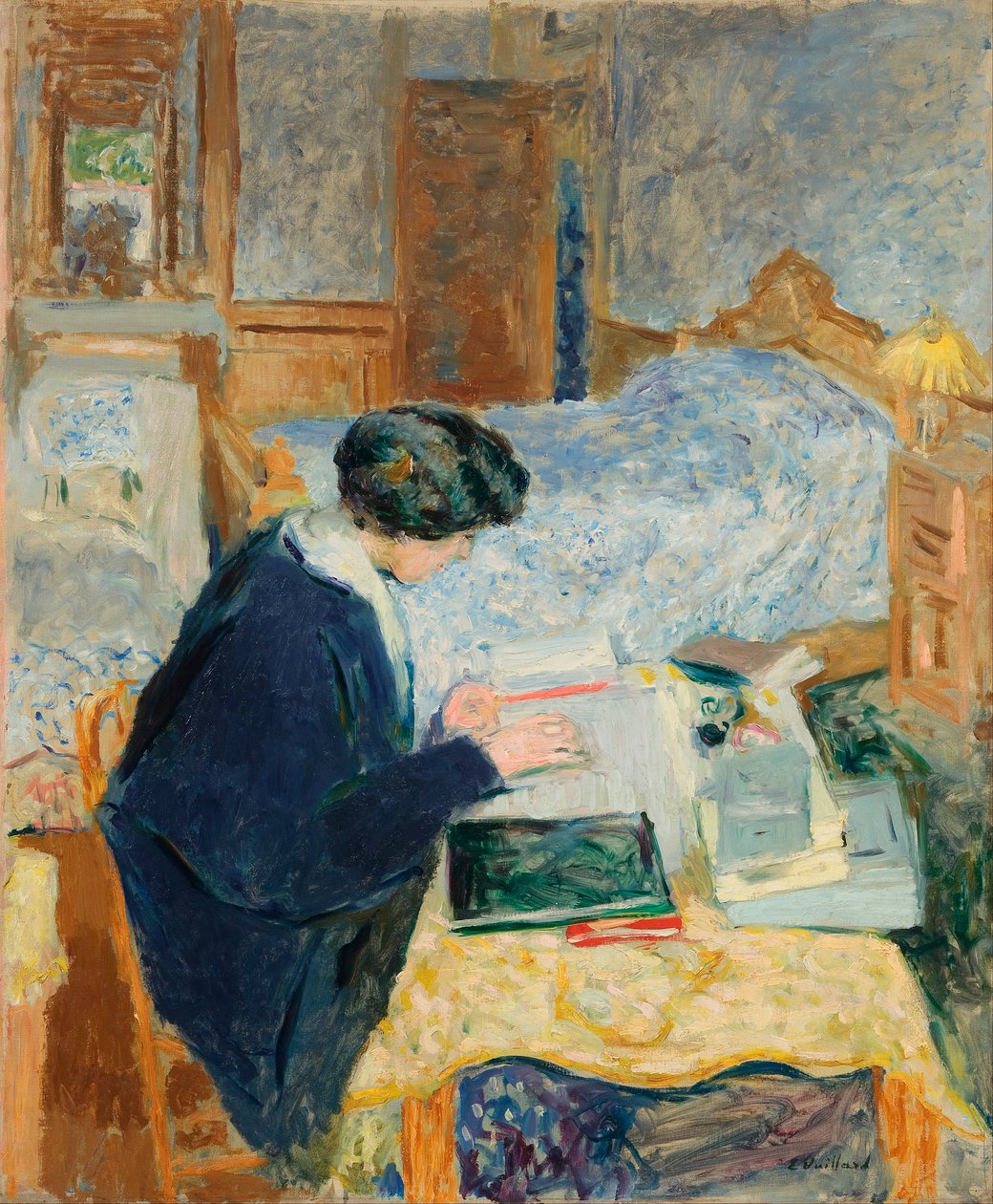 Lucy Hessel Reading - Vuillard, Edouard (1868-1940) - 1913 - Tuval üzerine yağlı boya - 100,2x82,9 - Yahudi Müzesi, New York by Edouard Vuillard
