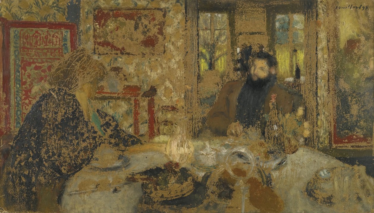 Öğle yemeği. Villeneuve'de Misia ve Cipa, 1897 by Edouard Vuillard