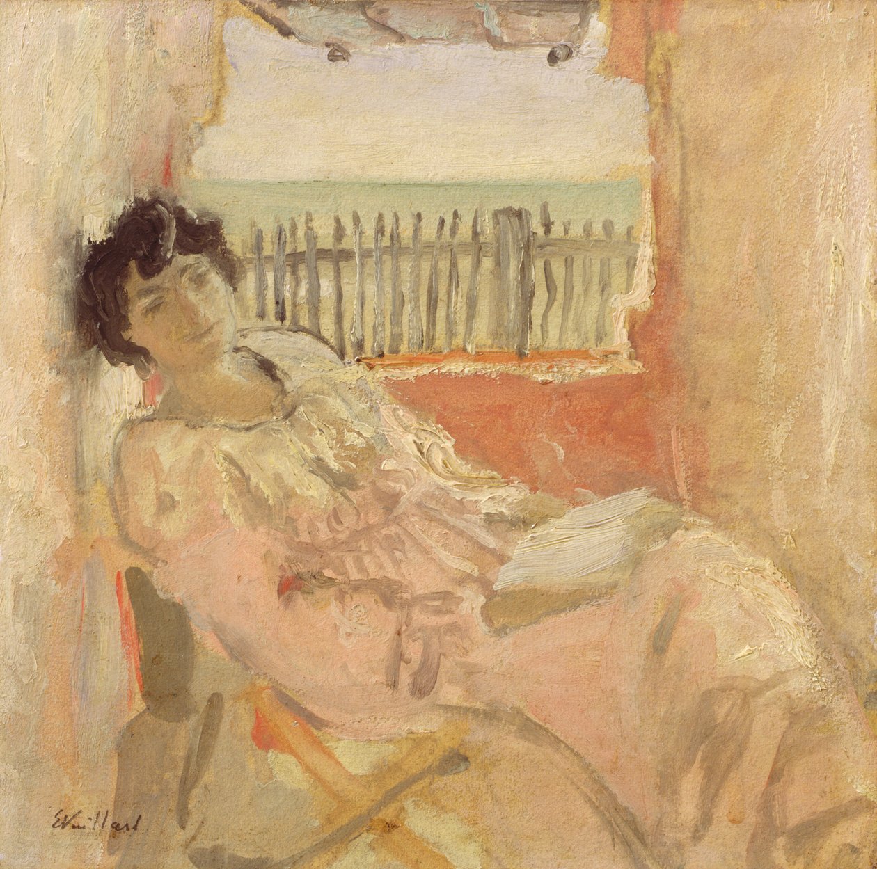 Madam Hessel Deniz Kıyısında, 1904 (karton üzerine yağlı boya) by Edouard Vuillard