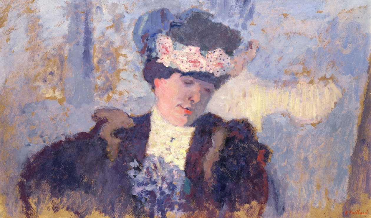 Madam Hessel, Çiçeklerle Süslenmiş Şapkalı, 1905 dolayları by Edouard Vuillard