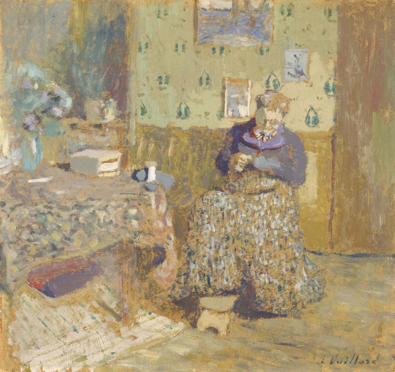 Madam Vuillard Dikiş, 1920 by Edouard Vuillard