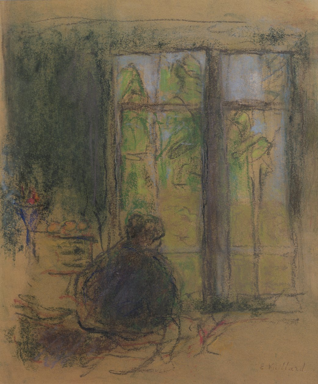 Madame Vuillard pencerede, 1915 by Edouard Vuillard