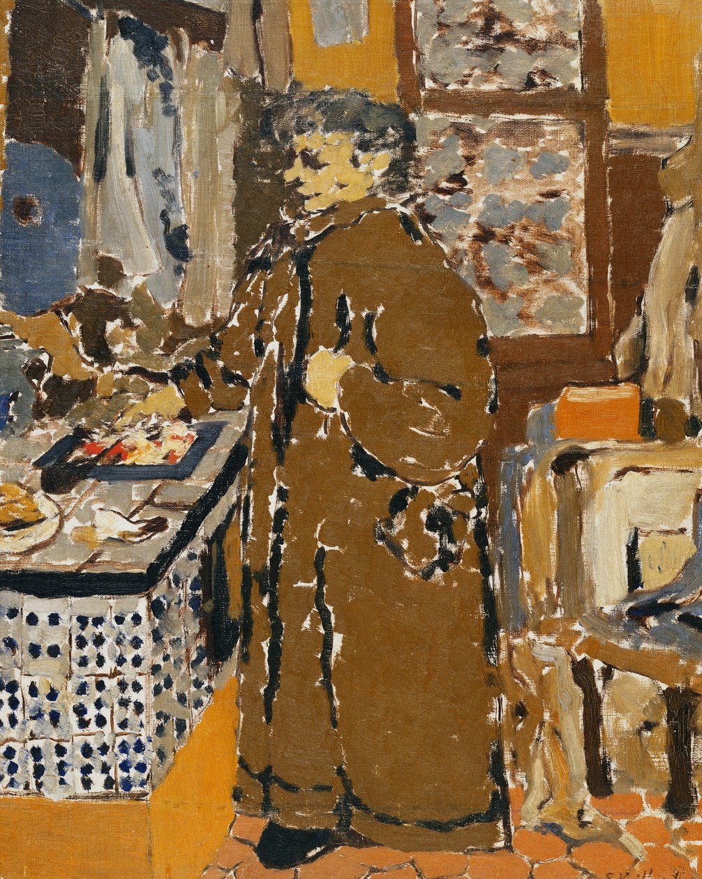 Bir İç Mekanda Madame Vuillard, 1895 dolayları by Edouard Vuillard