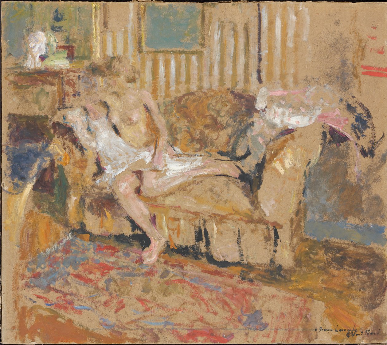 Çizgili Salonda Çıplak, c. 1905. by Edouard Vuillard